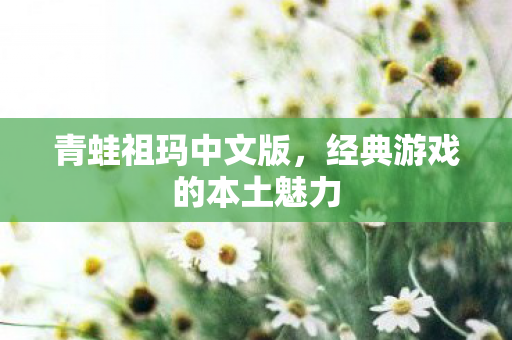 青蛙祖玛中文版，经典游戏的本土魅力