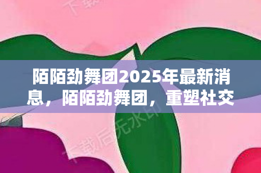 陌陌劲舞团2025年最新消息，陌陌劲舞团，重塑社交舞蹈的潮流新篇章