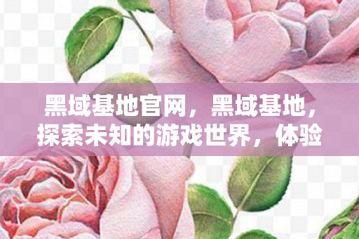 黑域基地官网，黑域基地，探索未知的游戏世界，体验极致的游戏乐趣