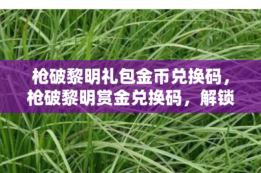 枪破黎明礼包金币兑换码,枪破黎明赏金兑换码,解锁无限可能的神秘钥匙 枪破黎明礼包金币兑换码,枪破黎明赏金兑换码,解锁无限可能的神秘钥匙