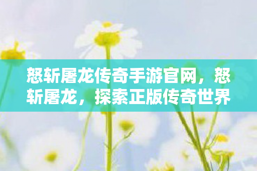 怒斩屠龙传奇手游官网，怒斩屠龙，探索正版传奇世界的魅力