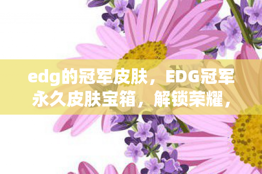 edg的冠军皮肤，EDG冠军永久皮肤宝箱，解锁荣耀，珍藏传奇