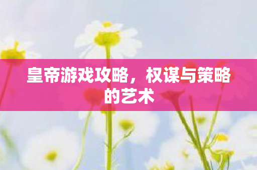 皇帝游戏攻略,权谋与策略的艺术 皇帝游戏攻略,权谋与策略的艺术
