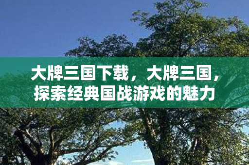 大牌三国下载，大牌三国，探索经典国战游戏的魅力