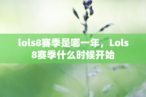 lols8赛季是哪一年，Lols8赛季什么时候开始
