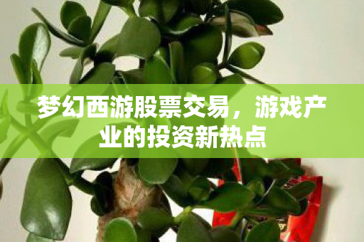 梦幻西游股票交易，游戏产业的投资新热点