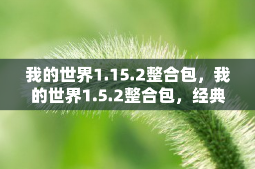 我的世界1.15.2整合包,我的世界1.5.2整合包,经典再现,无限探索 我的世界1.15.2整合包,我的世界1.5.2整合包,经典再现,无限探索