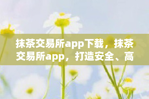 抹茶交易所app下载，抹茶交易所app，打造安全、高效的数字资产交易平台