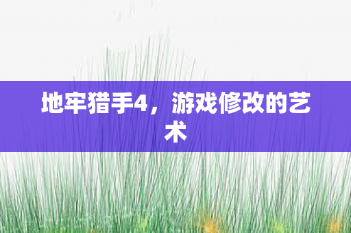 地牢猎手4,游戏修改的艺术 地牢猎手4,游戏修改的艺术