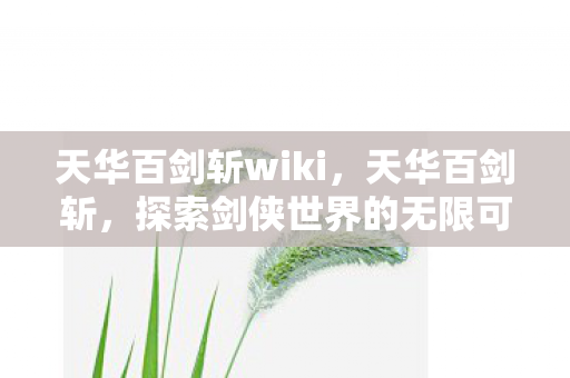 天华百剑斩wiki，天华百剑斩，探索剑侠世界的无限可能