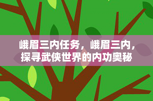 峨眉三内任务，峨眉三内，探寻武侠世界的内功奥秘