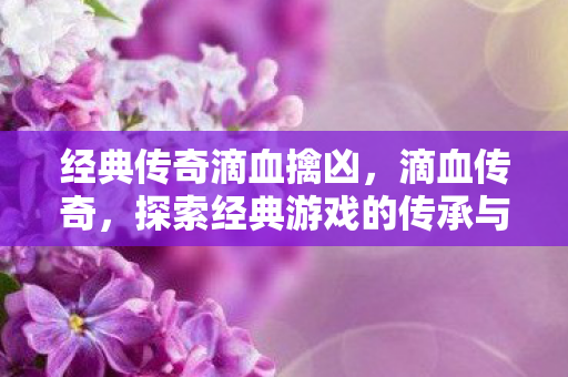 经典传奇滴血擒凶，滴血传奇，探索经典游戏的传承与变革