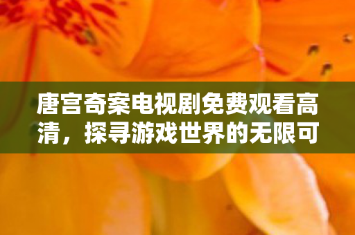 唐宫奇案电视剧免费观看高清,探寻游戏世界的无限可能,TG平台的独特魅力与优势 唐宫奇案电视剧免费观看高清,探寻游戏世界的无限可能,TG平台的独特魅力与优势