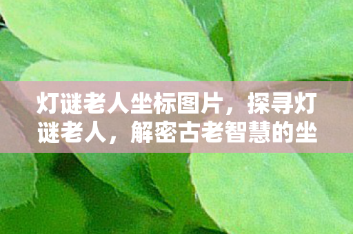 灯谜老人坐标图片，探寻灯谜老人，解密古老智慧的坐标