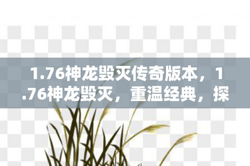 1.76神龙毁灭传奇版本，1.76神龙毁灭，重温经典，探索传奇世界的无尽奥秘