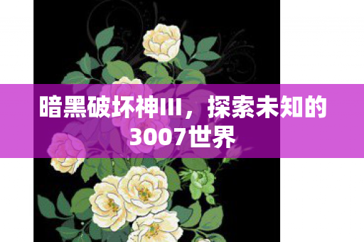 暗黑破坏神III，探索未知的3007世界