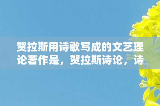 贺拉斯用诗歌写成的文艺理论著作是，贺拉斯诗论，诗艺的璀璨明珠