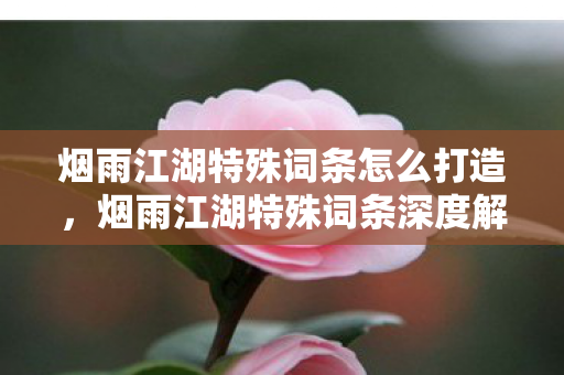 烟雨江湖特殊词条怎么打造,烟雨江湖特殊词条深度解析,探寻江湖中的隐秘力量 烟雨江湖特殊词条怎么打造,烟雨江湖特殊词条深度解析,探寻江湖中的隐秘力量