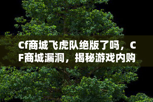 Cf商城飞虎队绝版了吗,CF商城漏洞,揭秘游戏内购的意外之喜 Cf商城飞虎队绝版了吗,CF商城漏洞,揭秘游戏内购的意外之喜