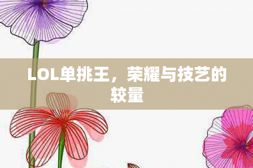 LOL单挑王，荣耀与技艺的较量