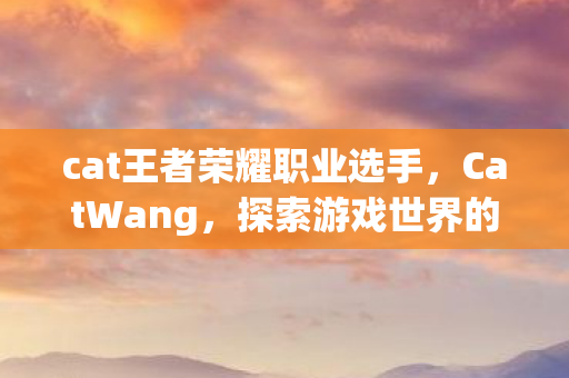 cat王者荣耀职业选手，CatWang，探索游戏世界的无限可能