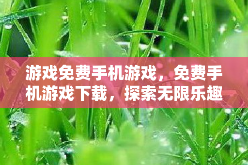 游戏免费手机游戏，免费手机游戏下载，探索无限乐趣，尽享移动娱乐新体验