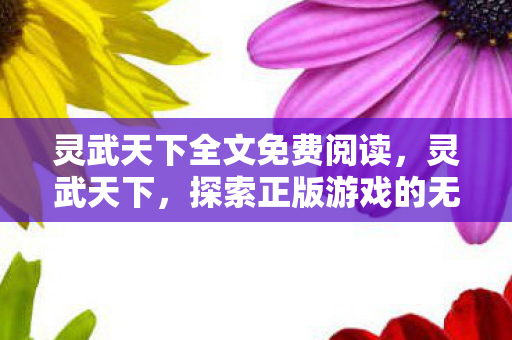 灵武天下全文免费阅读，灵武天下，探索正版游戏的无限可能