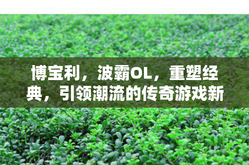 博宝利,波霸OL,重塑经典,引领潮流的传奇游戏新篇章 博宝利,波霸OL,重塑经典,引领潮流的传奇游戏新篇章