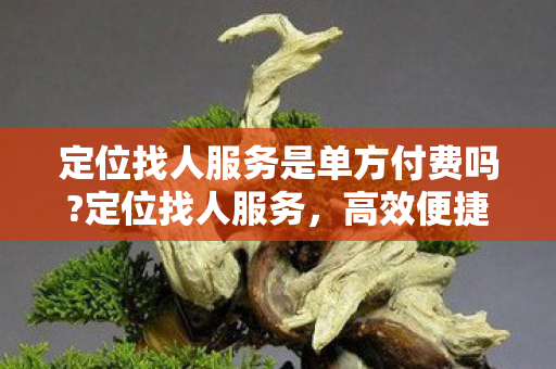 定位找人服务是单方付费吗?定位找人服务，高效便捷，重塑现代生活