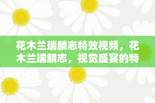 花木兰瑞麟志特效视频，花木兰瑞麟志，视觉盛宴的特效解析