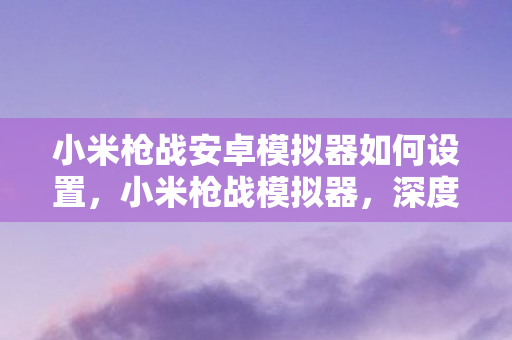 小米枪战安卓模拟器如何设置，小米枪战模拟器，深度解析与实战应用