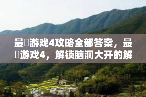 最囧游戏4攻略全部答案，最囧游戏4，解锁脑洞大开的解谜新体验