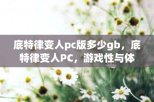 底特律变人pc版多少gb，底特律变人PC，游戏性与体验的深度剖析