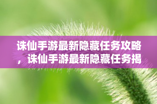 诛仙手游最新隐藏任务攻略，诛仙手游最新隐藏任务揭秘，探索未知，挑战极限！