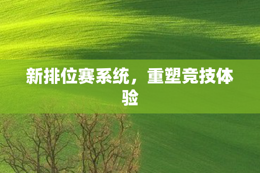 新排位赛系统，重塑竞技体验