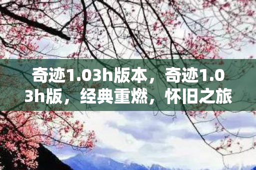 奇迹1.03h版本，奇迹1.03h版，经典重燃，怀旧之旅再启程