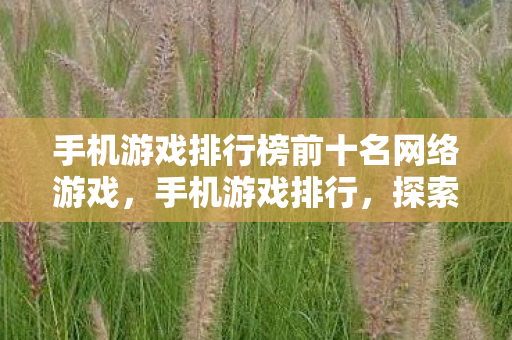 手机游戏排行榜前十名网络游戏，手机游戏排行，探索热门游戏的魅力