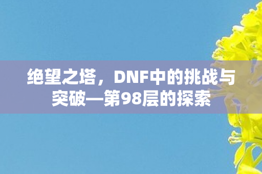 绝望之塔,DNF中的挑战与突破—第98层的探索 绝望之塔,DNF中的挑战与突破—第98层的探索
