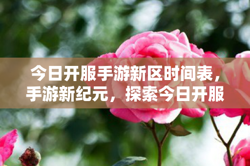 今日开服手游新区时间表，手游新纪元，探索今日开服的奇幻世界