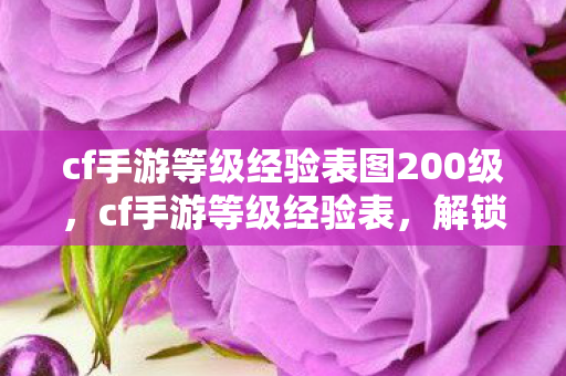 cf手游等级经验表图200级，cf手游等级经验表，解锁荣耀之路的详细指南