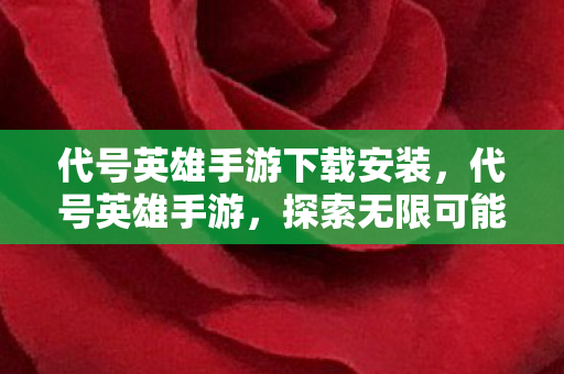 代号英雄手游下载安装,代号英雄手游,探索无限可能的冒险之旅 代号英雄手游下载安装,代号英雄手游,探索无限可能的冒险之旅