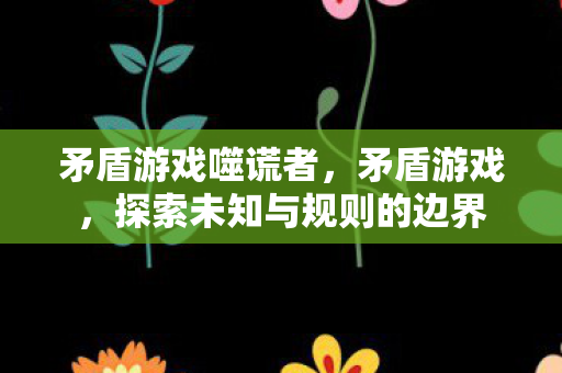 矛盾游戏噬谎者,矛盾游戏,探索未知与规则的边界 矛盾游戏噬谎者,矛盾游戏,探索未知与规则的边界
