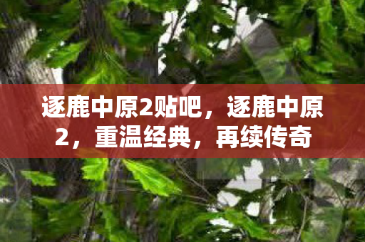 逐鹿中原2贴吧，逐鹿中原2，重温经典，再续传奇