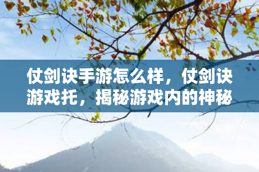 仗剑诀手游怎么样，仗剑诀游戏托，揭秘游戏内的神秘力量