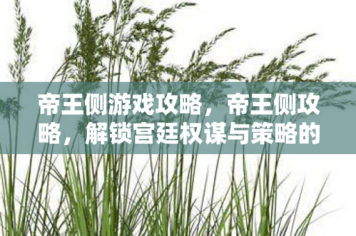 帝王侧游戏攻略,帝王侧攻略,解锁宫廷权谋与策略的智慧 帝王侧游戏攻略,帝王侧攻略,解锁宫廷权谋与策略的智慧