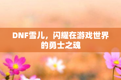 DNF雪儿，闪耀在游戏世界的勇士之魂