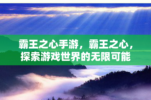 霸王之心手游，霸王之心，探索游戏世界的无限可能