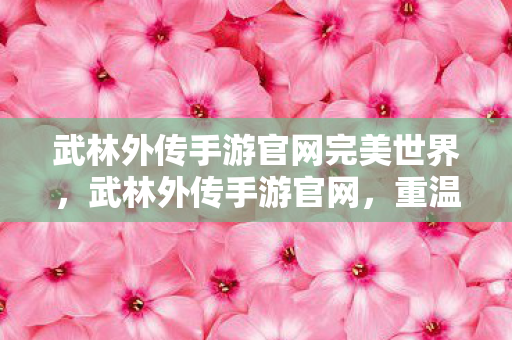 武林外传手游官网完美世界，武林外传手游官网，重温经典，再续江湖情缘