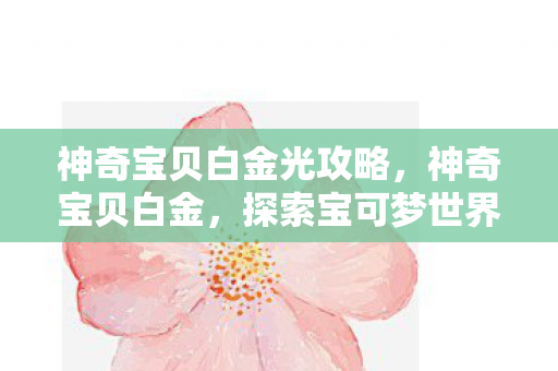 神奇宝贝白金光攻略，神奇宝贝白金，探索宝可梦世界的奇妙之旅