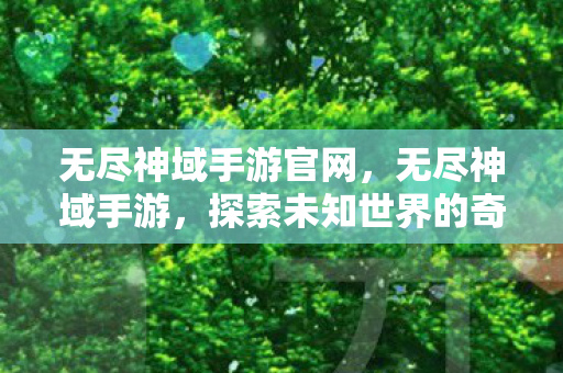 无尽神域手游官网，无尽神域手游，探索未知世界的奇幻之旅